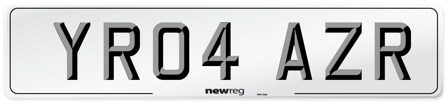 YR04 AZR Number Plate from New Reg